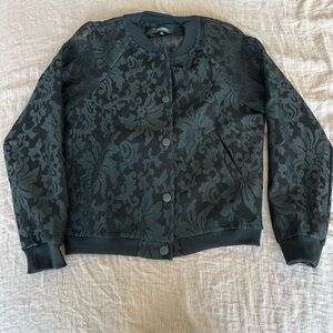 Never worn: Women's black lace bomber Jacket size XL